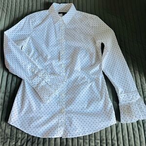 Banana Republic White Shirt with Black Dots